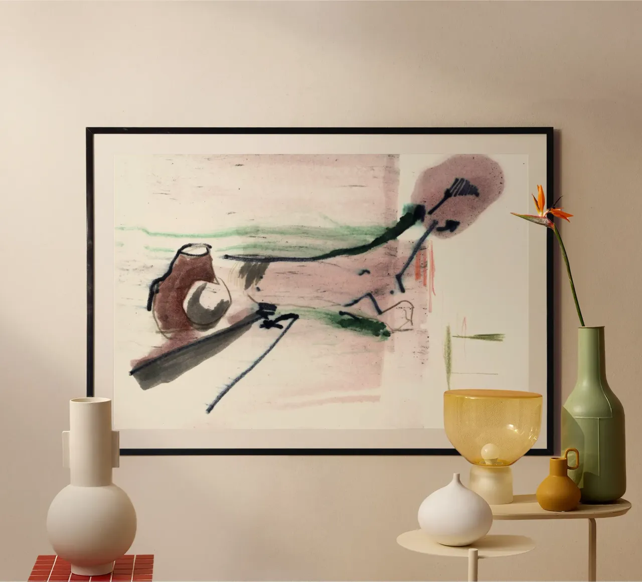 Fallen Limb Nature Sketch 240725 Poster mit Aluminium Rahmen von ISABO Creations