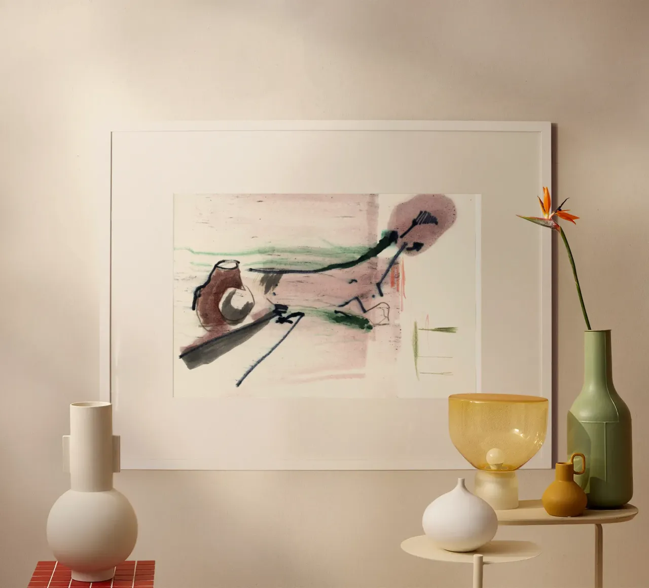 Fallen Limb Nature Sketch 240725 Poster mit Aluminium Rahmen von ISABO Creations