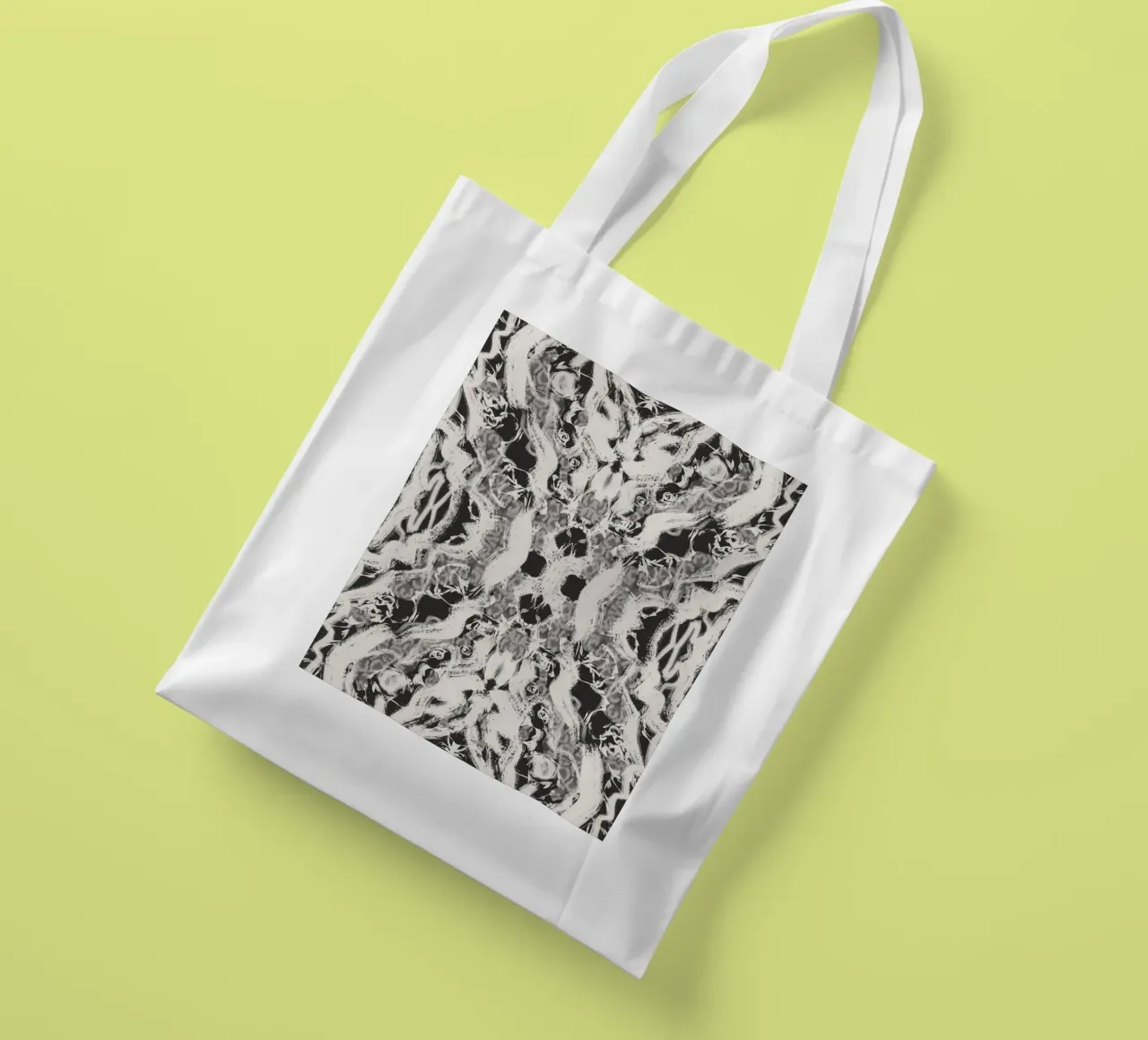 Rorschach 06 in bianco e nero borsa in juta da Little Dean