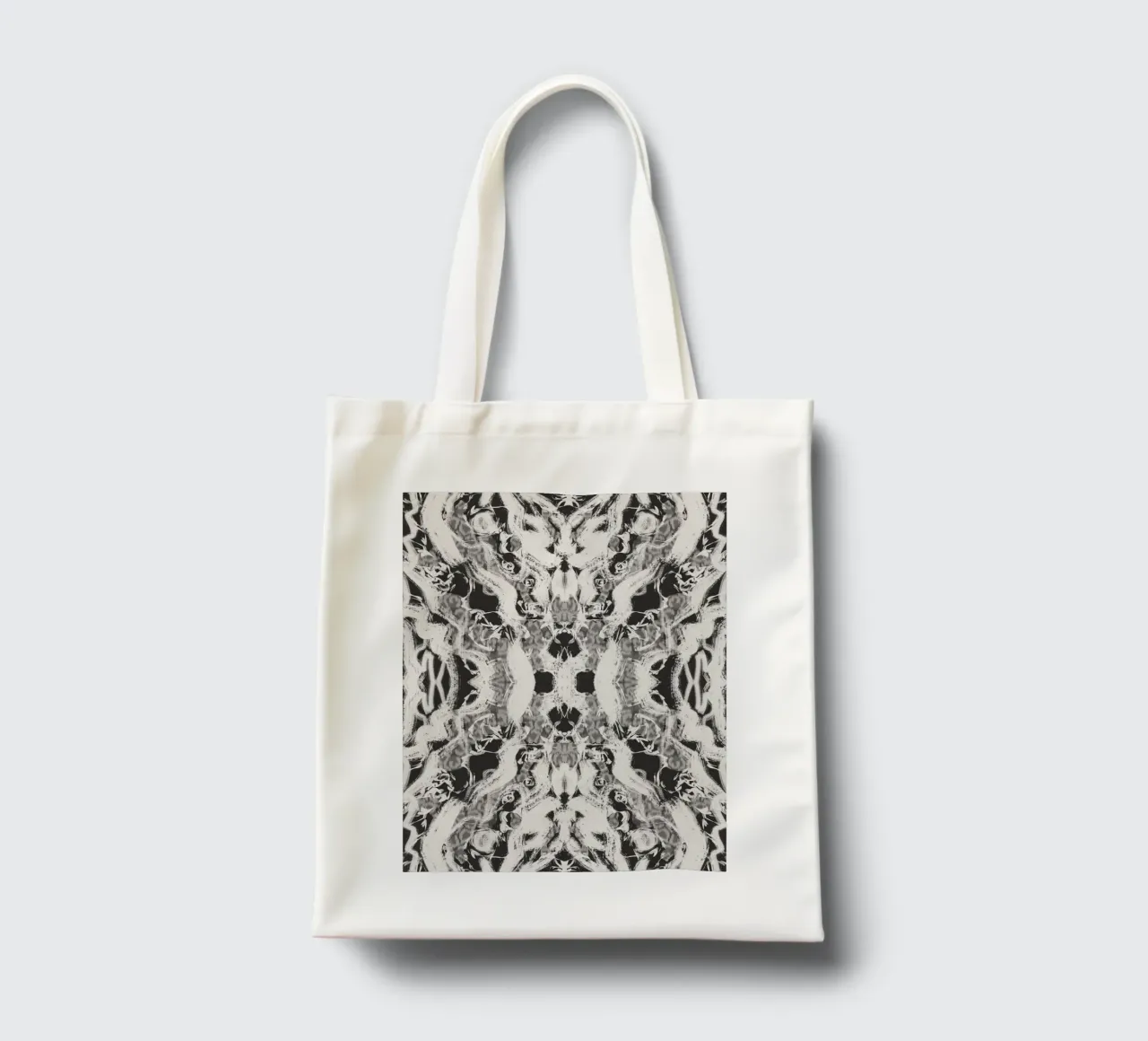 Rorschach 06 in bianco e nero borsa in juta da Little Dean