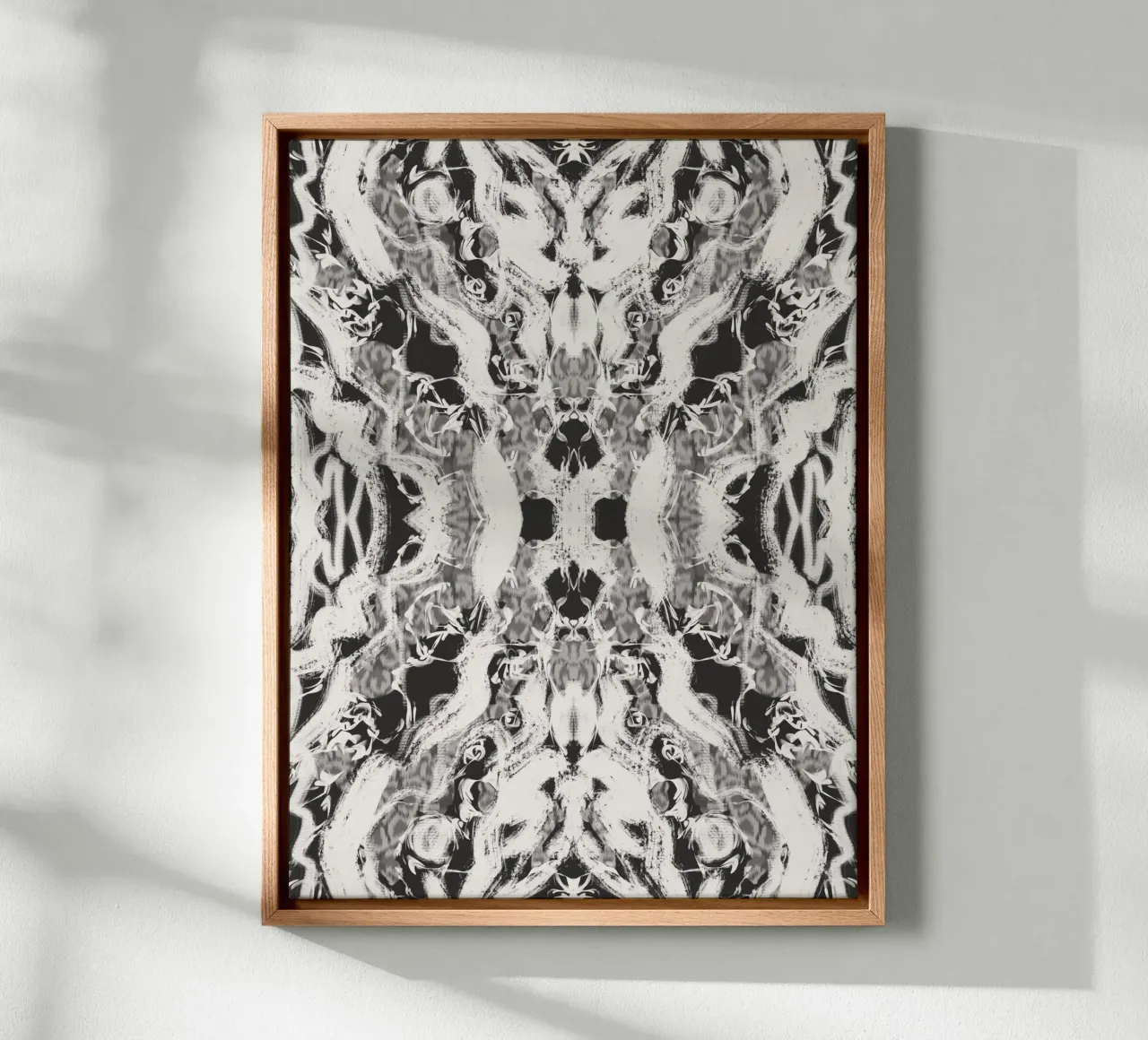 Rorschach 06 in bianco e nero tela con Cornice a cassetta da Little Dean