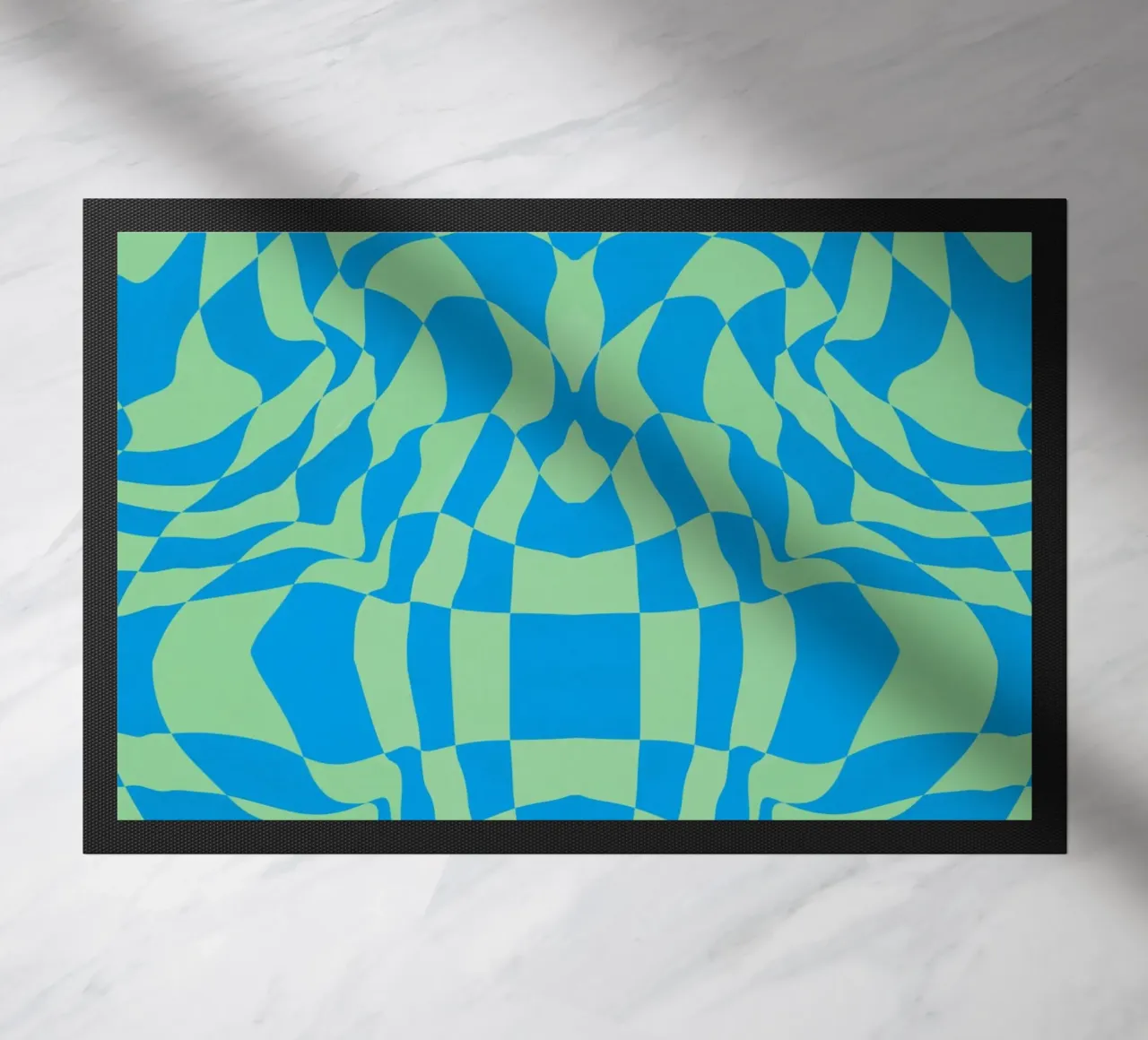 Symmetrical checker vibration 07 doormat by Little Dean