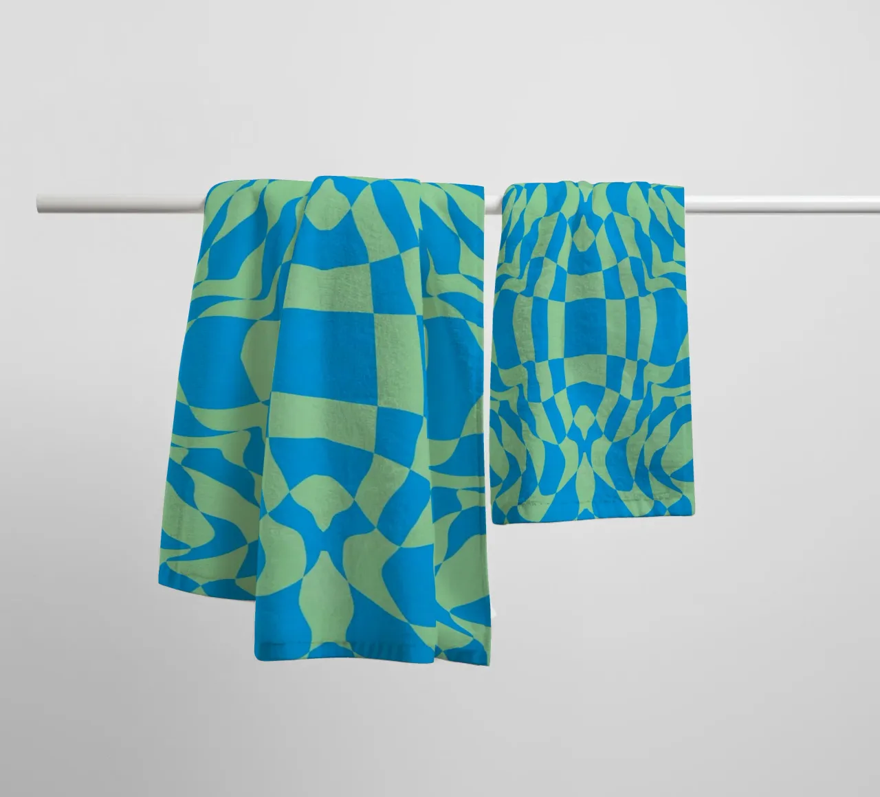 Symmetrical checker vibration 07 towel by Little Dean