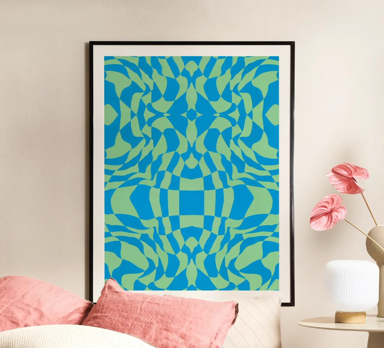 Symmetrical checker vibration 07 poster by Little Dean
