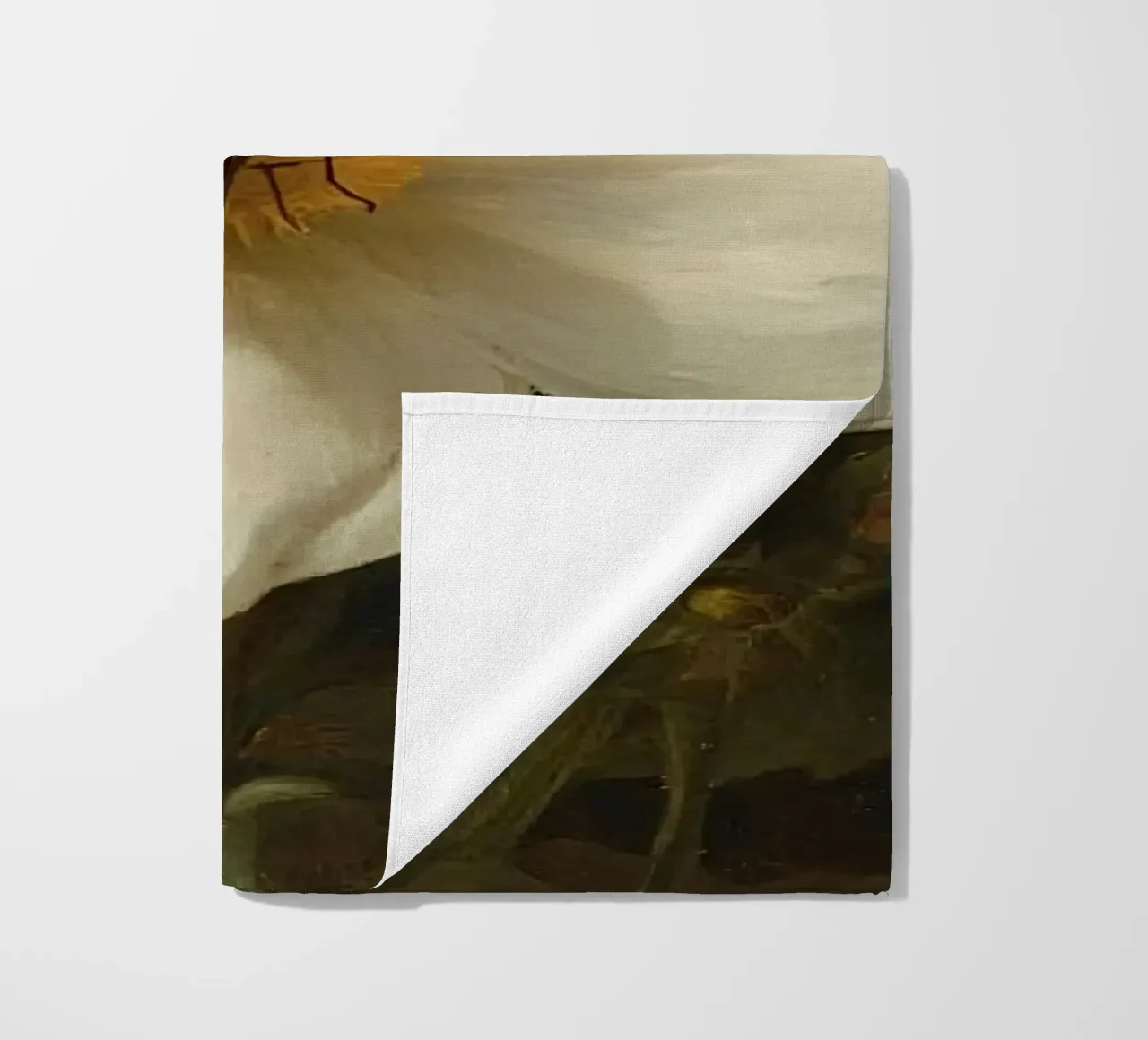 Dipinto a olio di farfalla che si posa su un fiore bianco telo mare da DesignDoodle