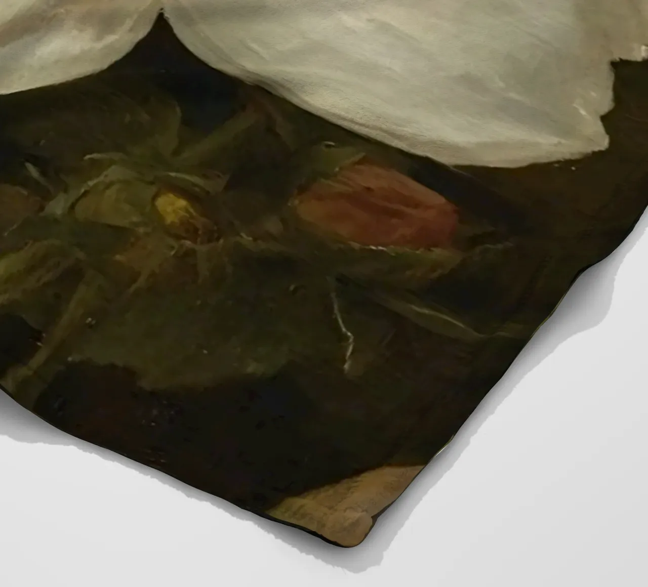Dipinto a olio di farfalla che si posa su un fiore bianco coperta in pile da DesignDoodle