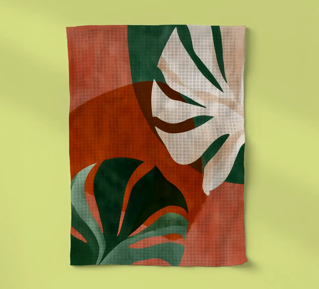 Monstera minimalist art tea towel by Studio Verde