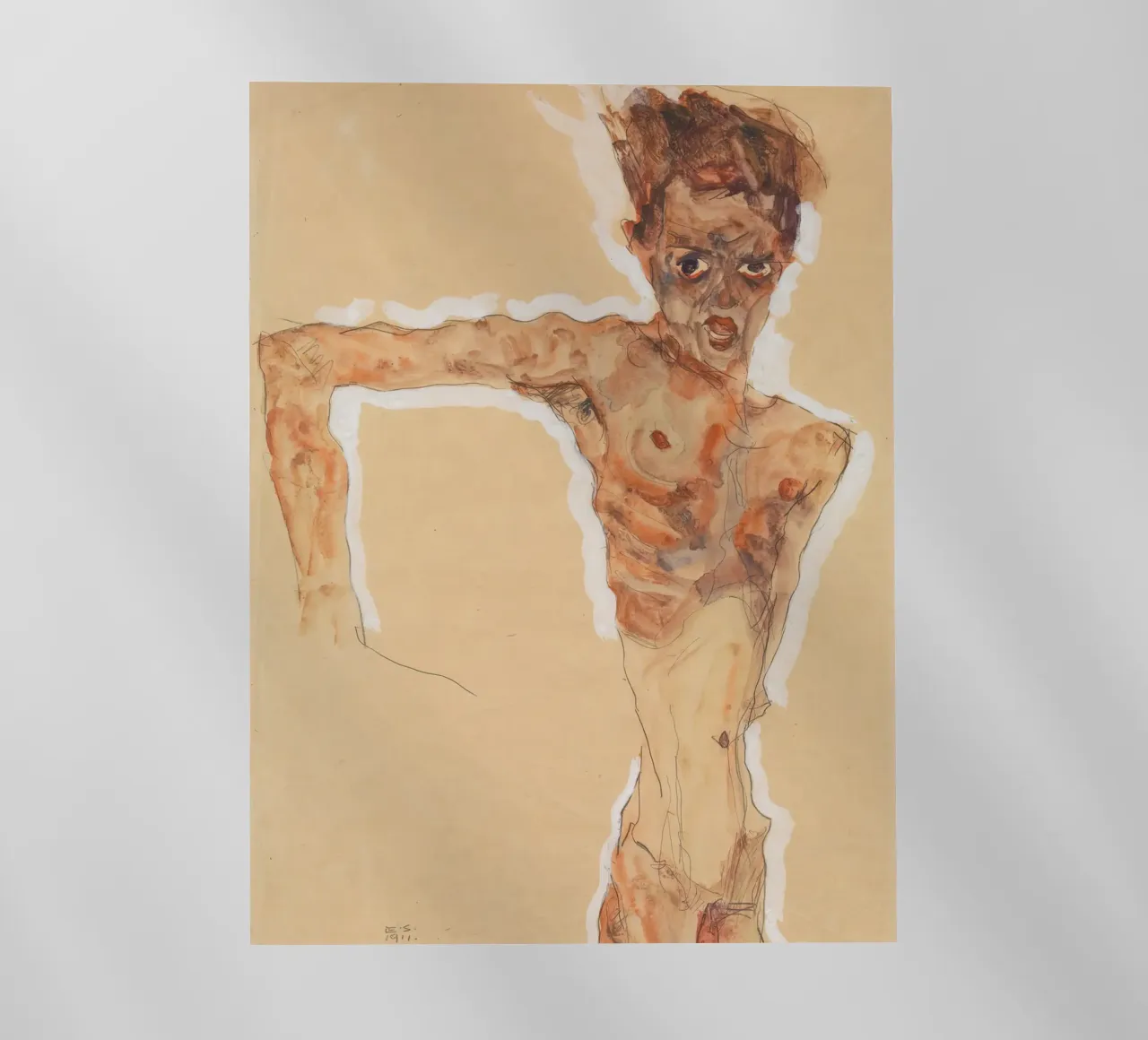 Egon Schiele Autoritratto 1911 pellicola backlit da Lile Shop