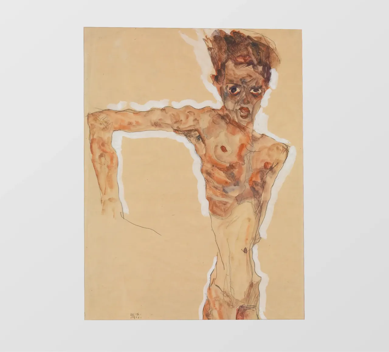 Egon Schiele Autoritratto 1911 telo in pvc da Lile Shop