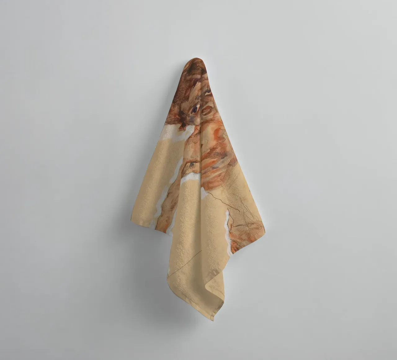 Egon Schiele Self Portrait 1911 towel by Lile Shop