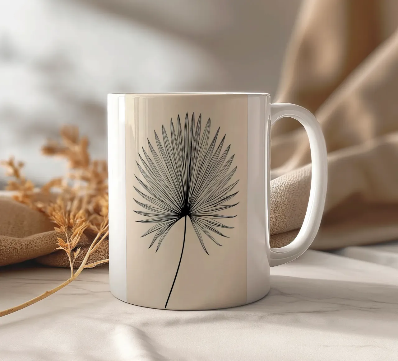 Foglia di palma minimalista tazza in ceramica da Studio Verde