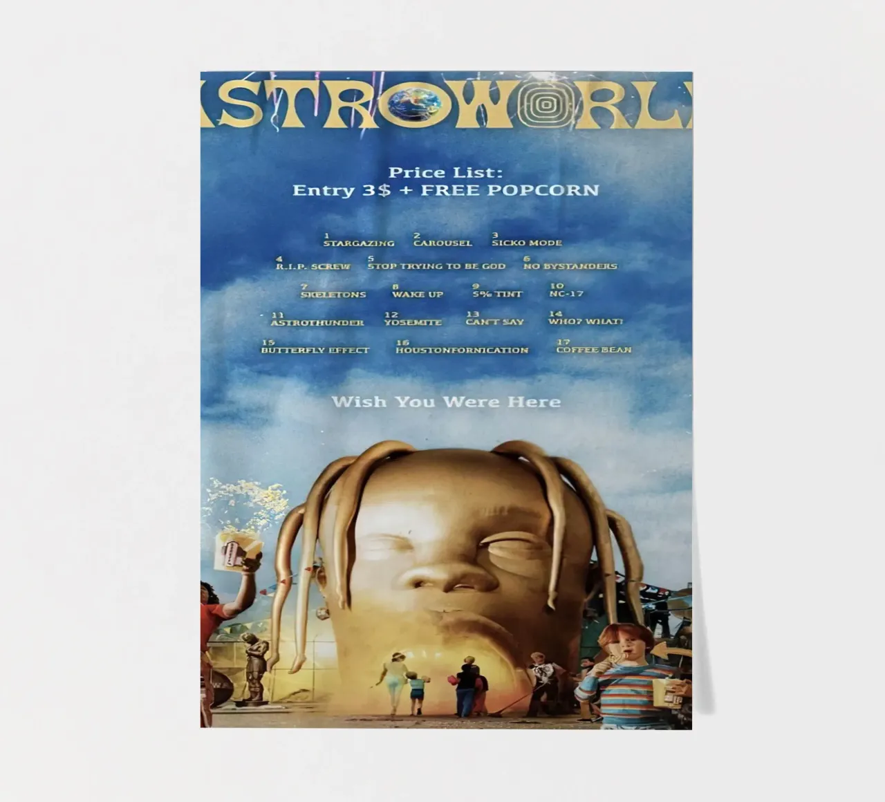 Travis Scott foglio adesivo da Musadad Shop
