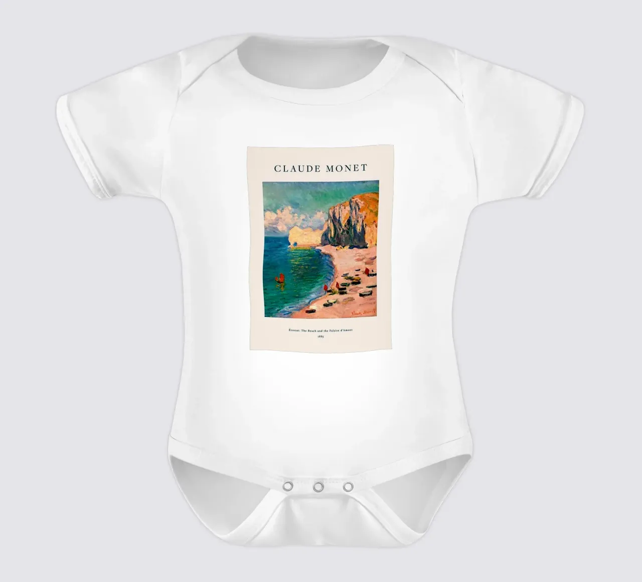 Vista d'epoca su spiaggia e montagna body neonato maniche corte da https://www.juniqe.com/uk/shop/Henndraws