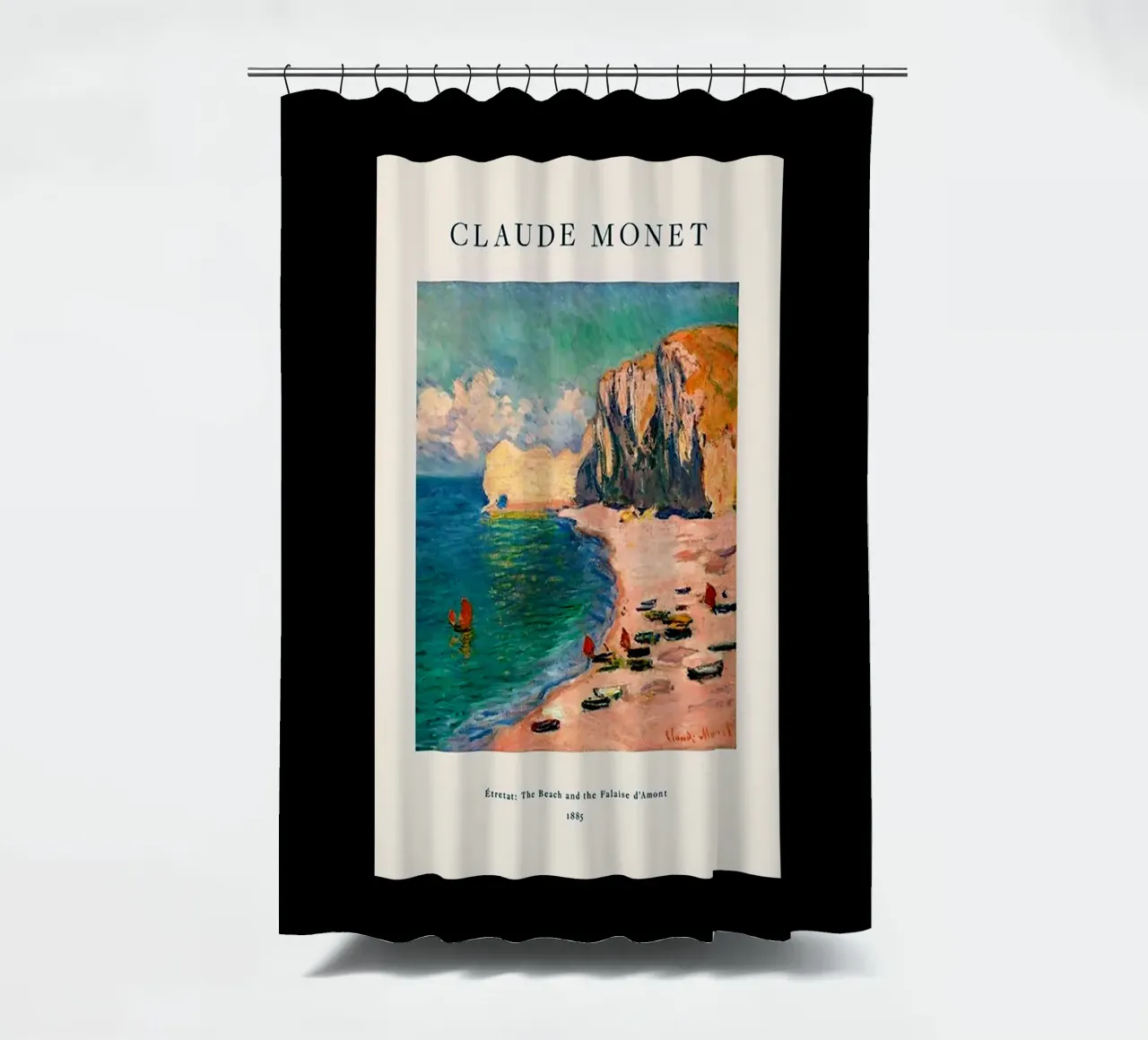 Vintage View In Beach And Mountain shower curtain by https://www.juniqe.com/uk/shop/Henndraws