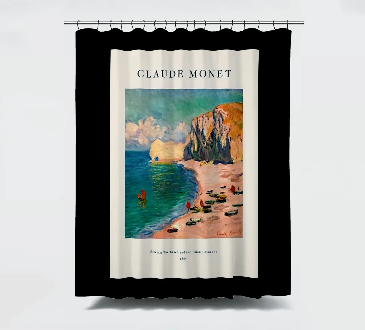 Vintage View In Beach And Mountain shower curtain by https://www.juniqe.com/uk/shop/Henndraws
