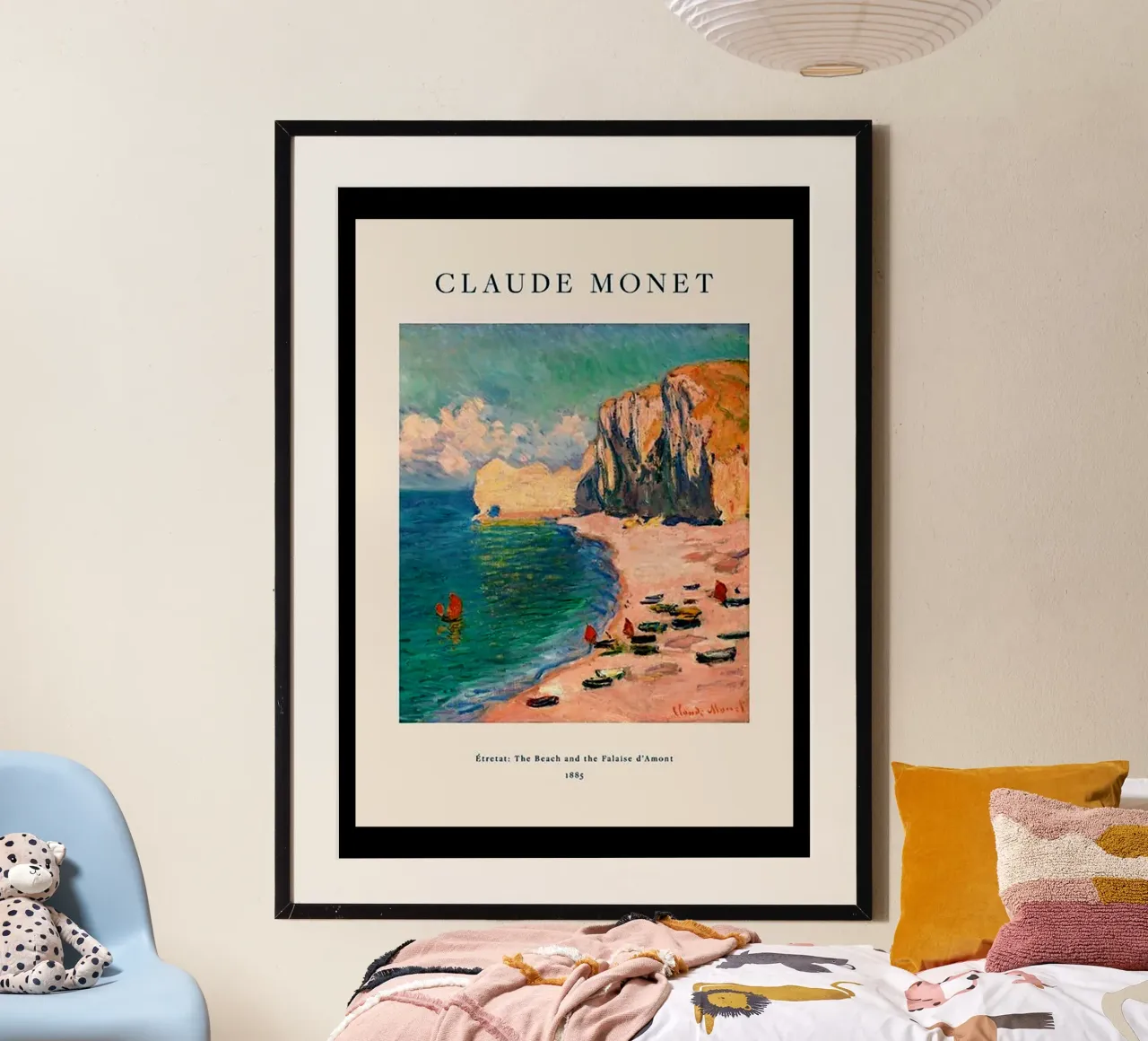 Vista d'epoca su spiaggia e montagna carta hahnemühle da https://www.juniqe.com/uk/shop/Henndraws