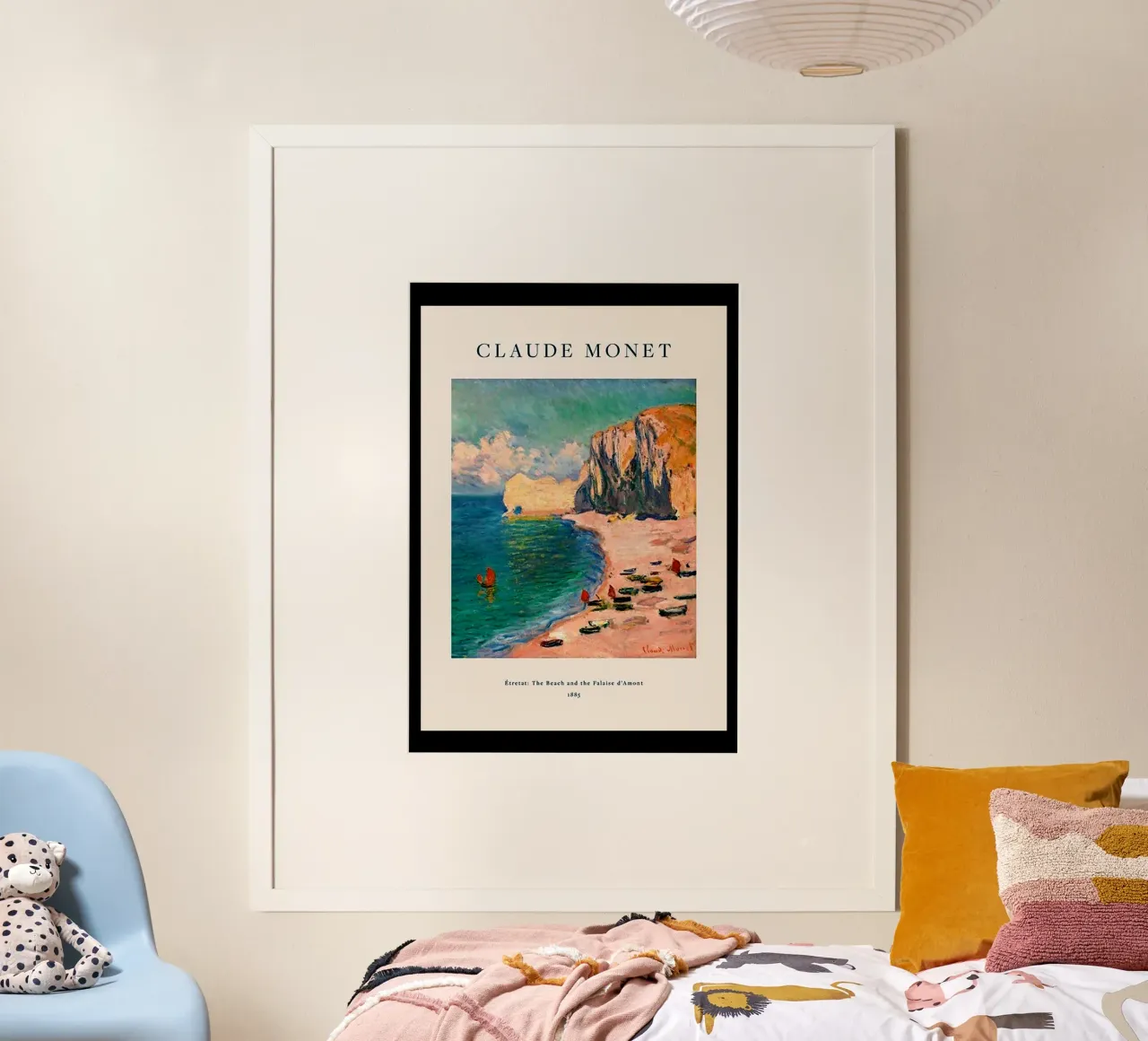 Vista d'epoca su spiaggia e montagna carta hahnemühle da https://www.juniqe.com/uk/shop/Henndraws