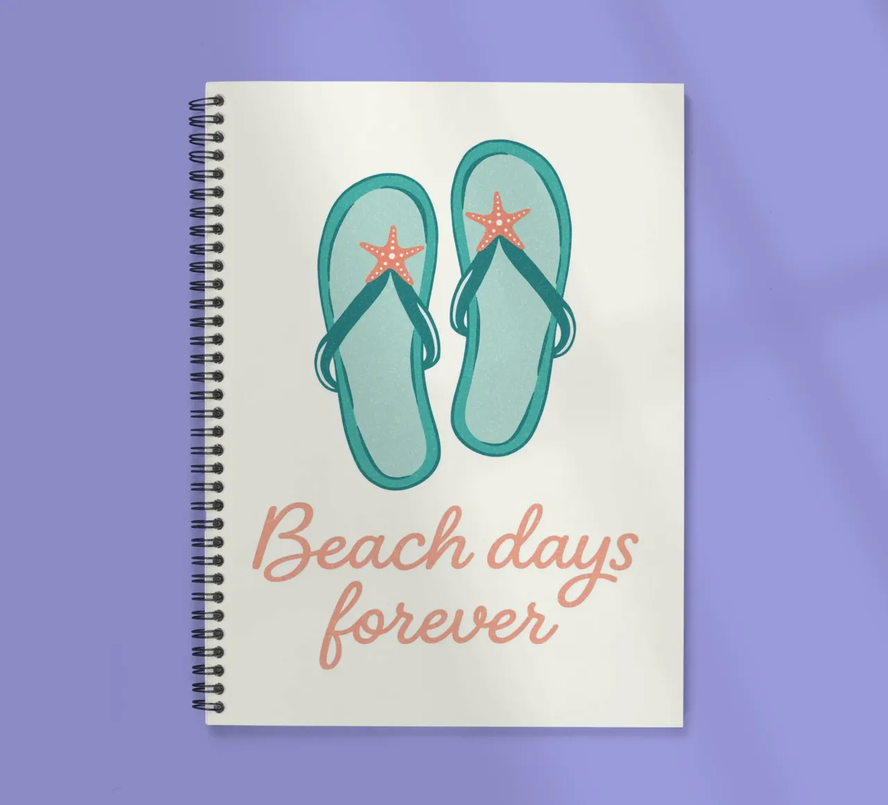 Beach days forever - flip flops diario ad anelli da Vivdesign