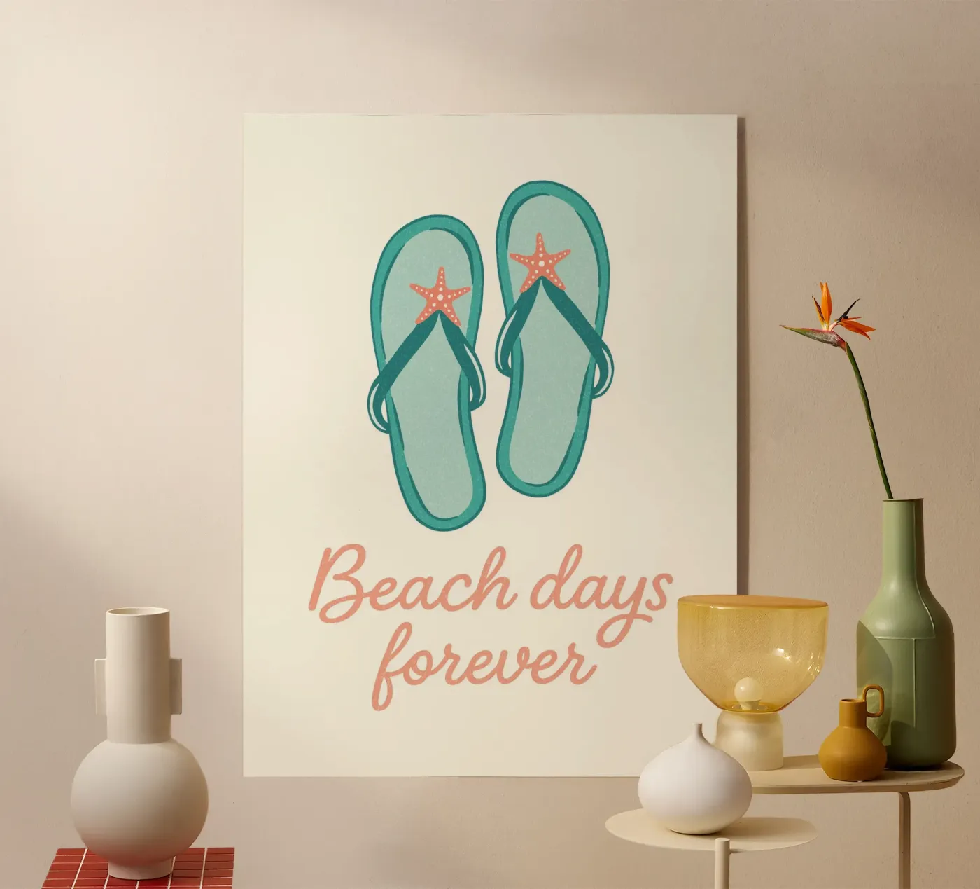 Beach days forever - flip flops plexiglass da Vivdesign