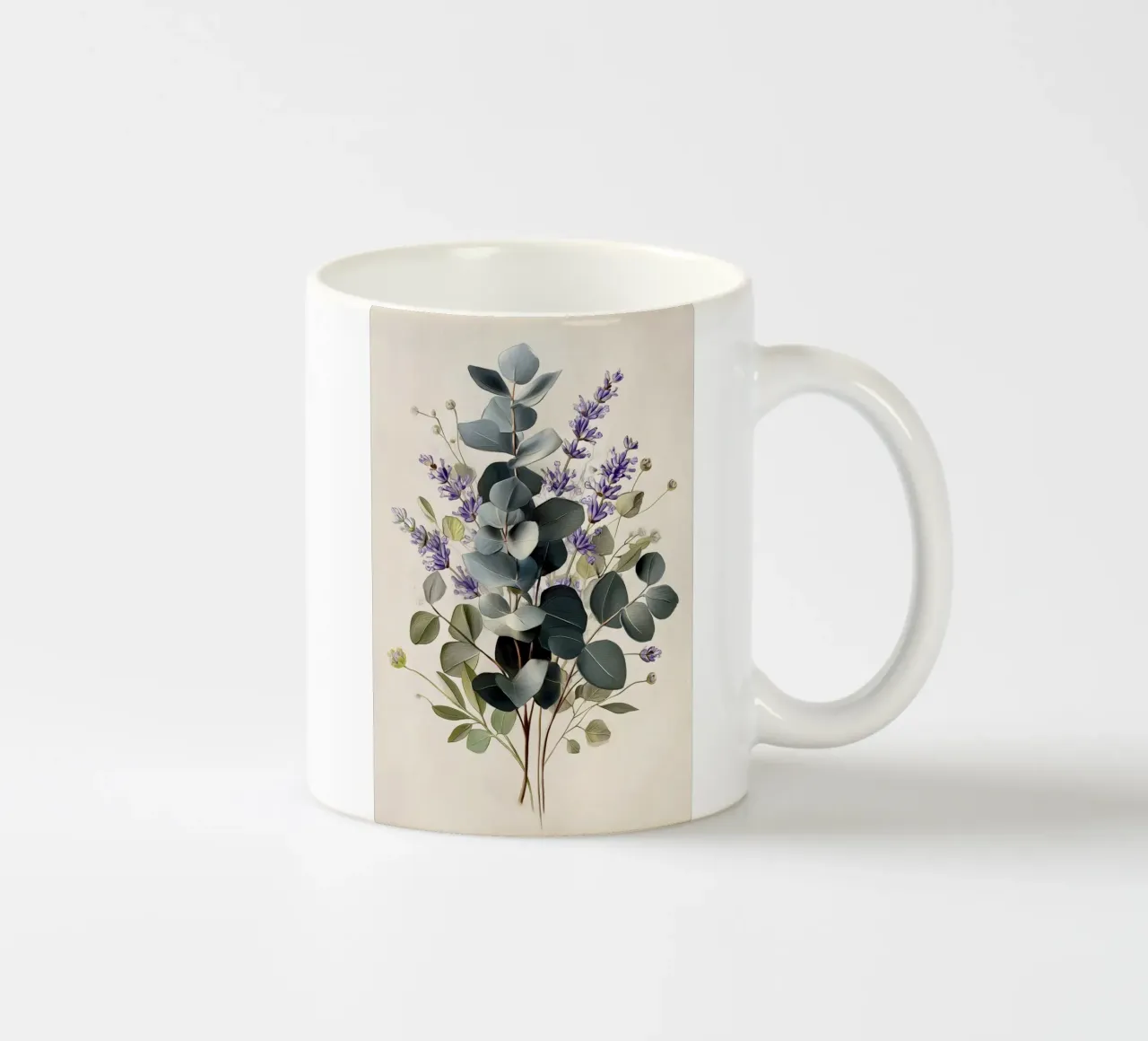 Lavender Eucalyptus Art ceramic mug by Studio Verde