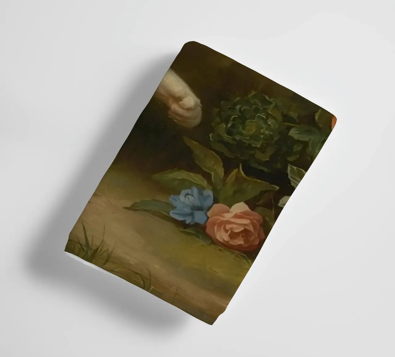 Cat strolling through garden while playing with a butterfly towel by DesignDoodle