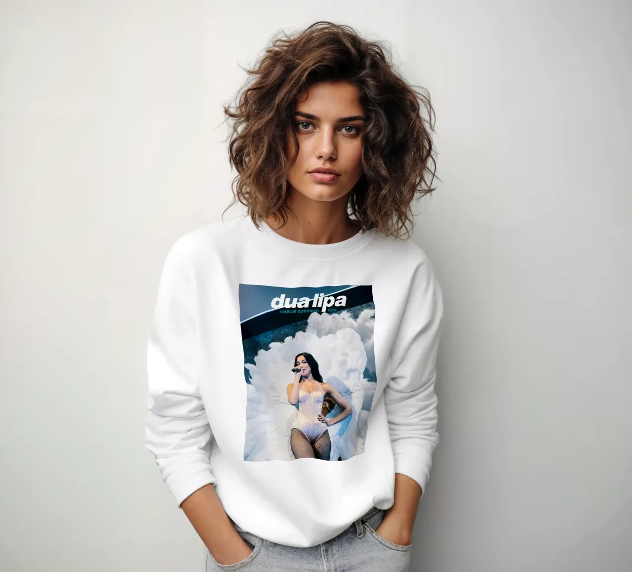Dua Lipa White sweatshirt by Musadad Shop