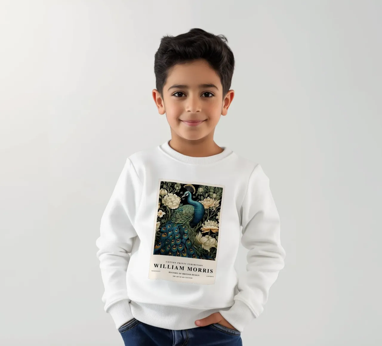 bellissimi pavoni e una flora rigogliosa felpa bambino da Ropech Shop