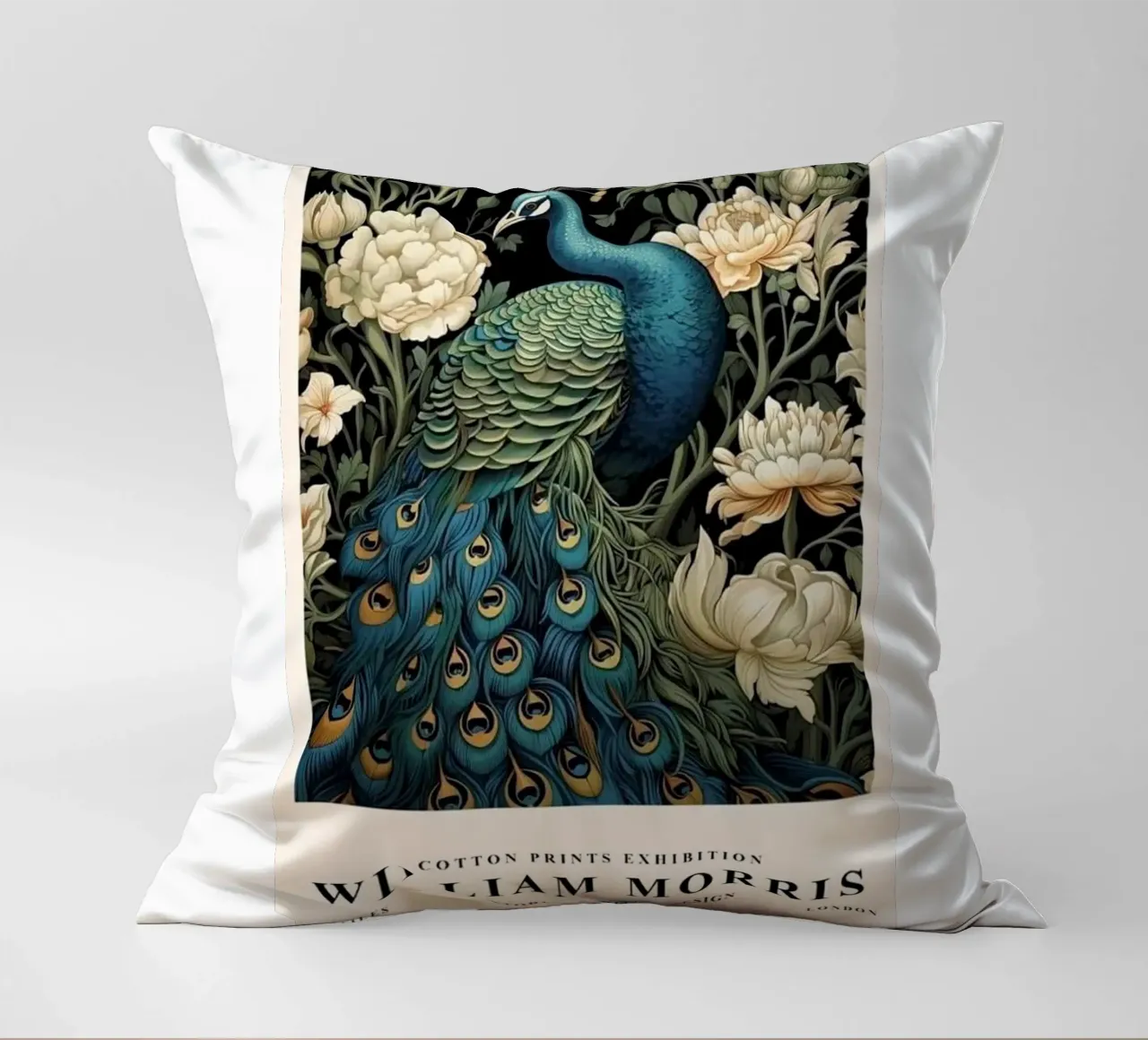 bellissimi pavoni e una flora rigogliosa cuscino da Ropech Shop