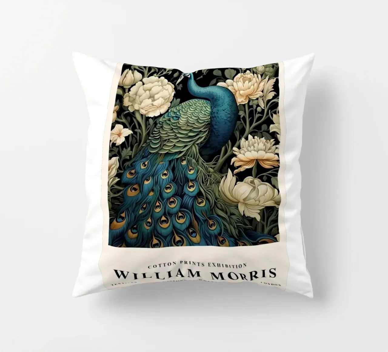 bellissimi pavoni e una flora rigogliosa cuscino da Ropech Shop
