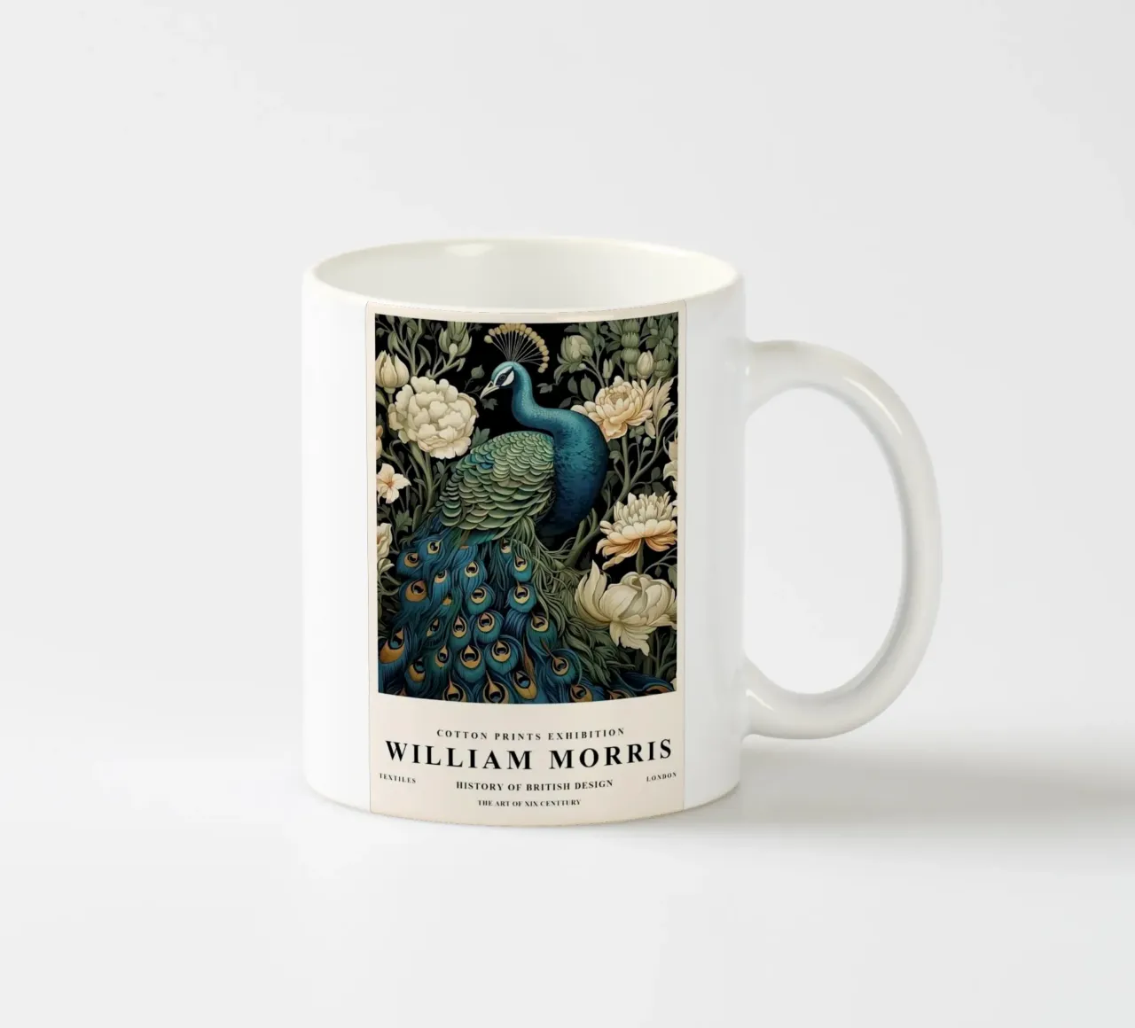 bellissimi pavoni e una flora rigogliosa tazza in ceramica da Ropech Shop