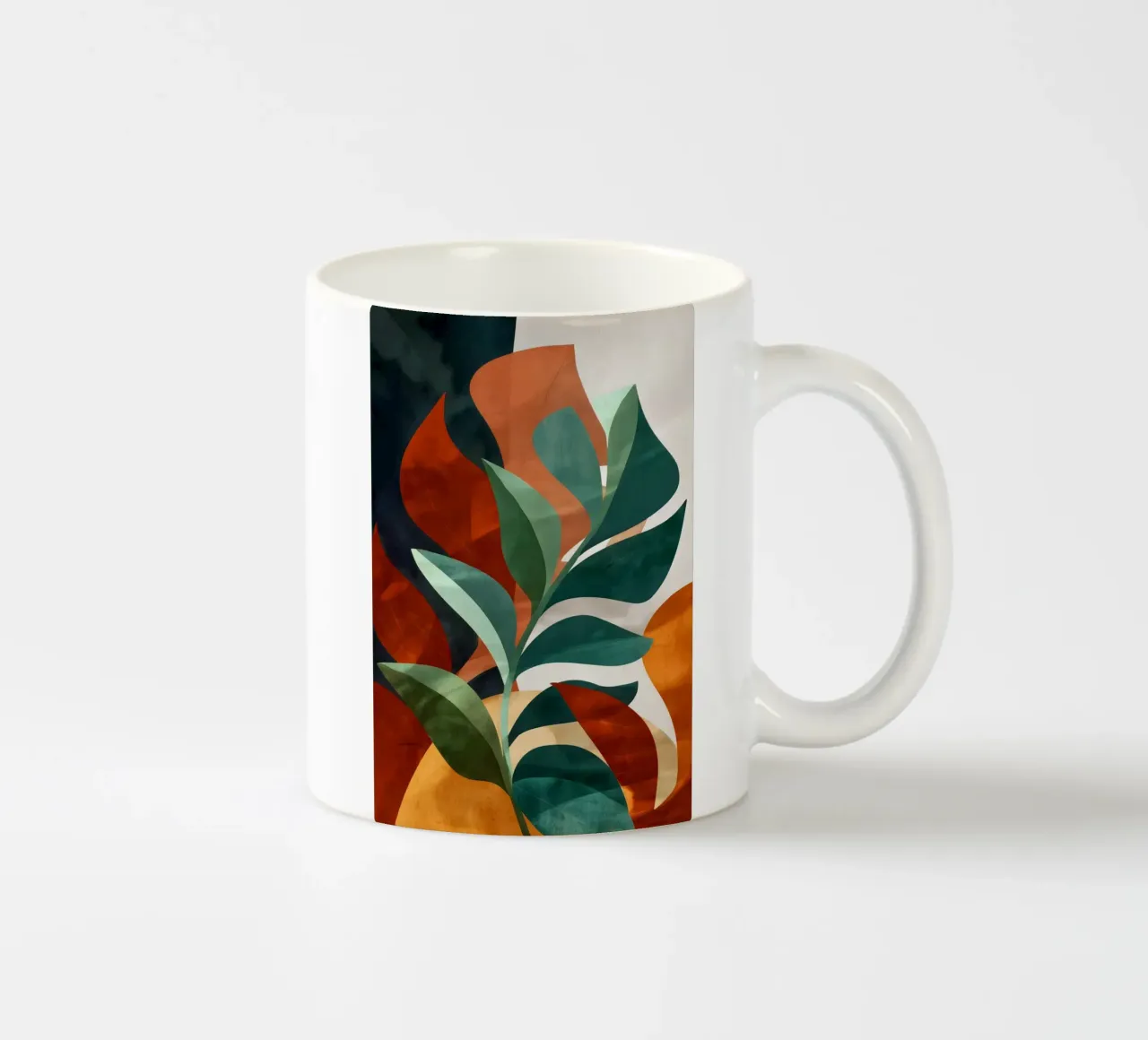 Monstera art ceramic mug by Studio Verde