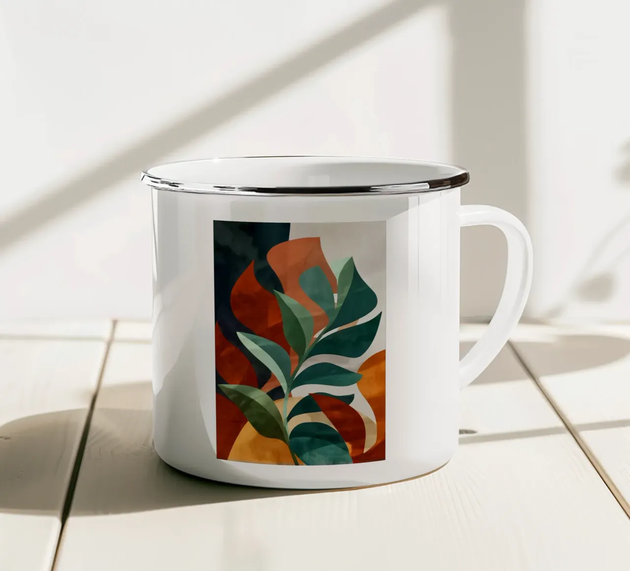Monstera arte tazza in smalto da Studio Verde