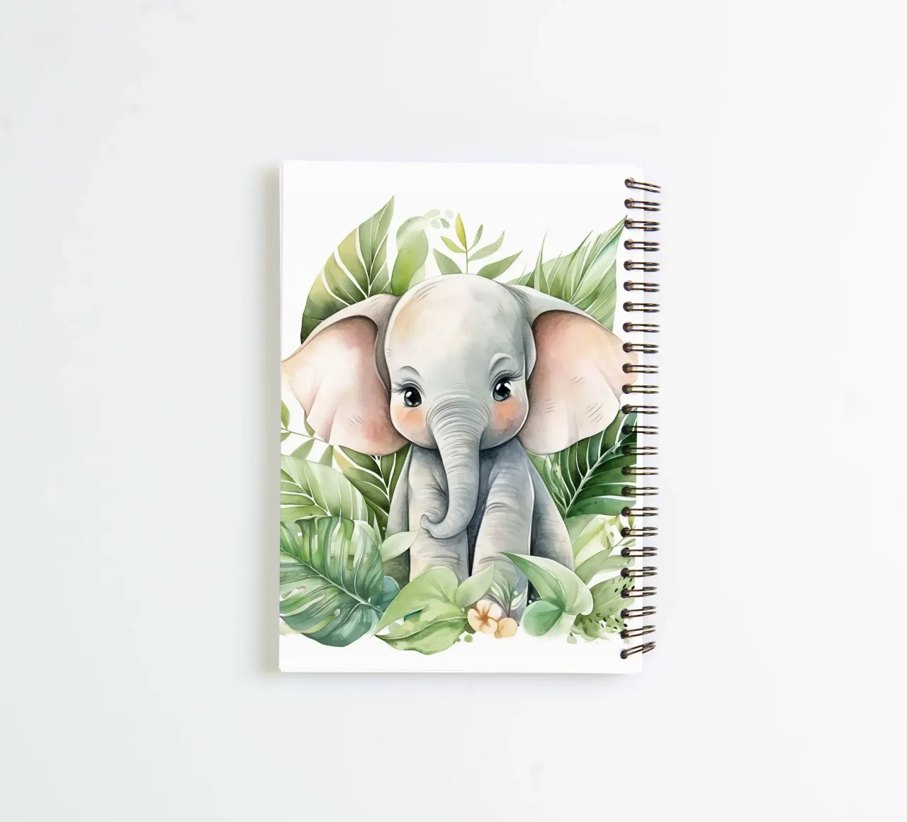 Jungle Baby Elephant spiral notebook by vintageshop