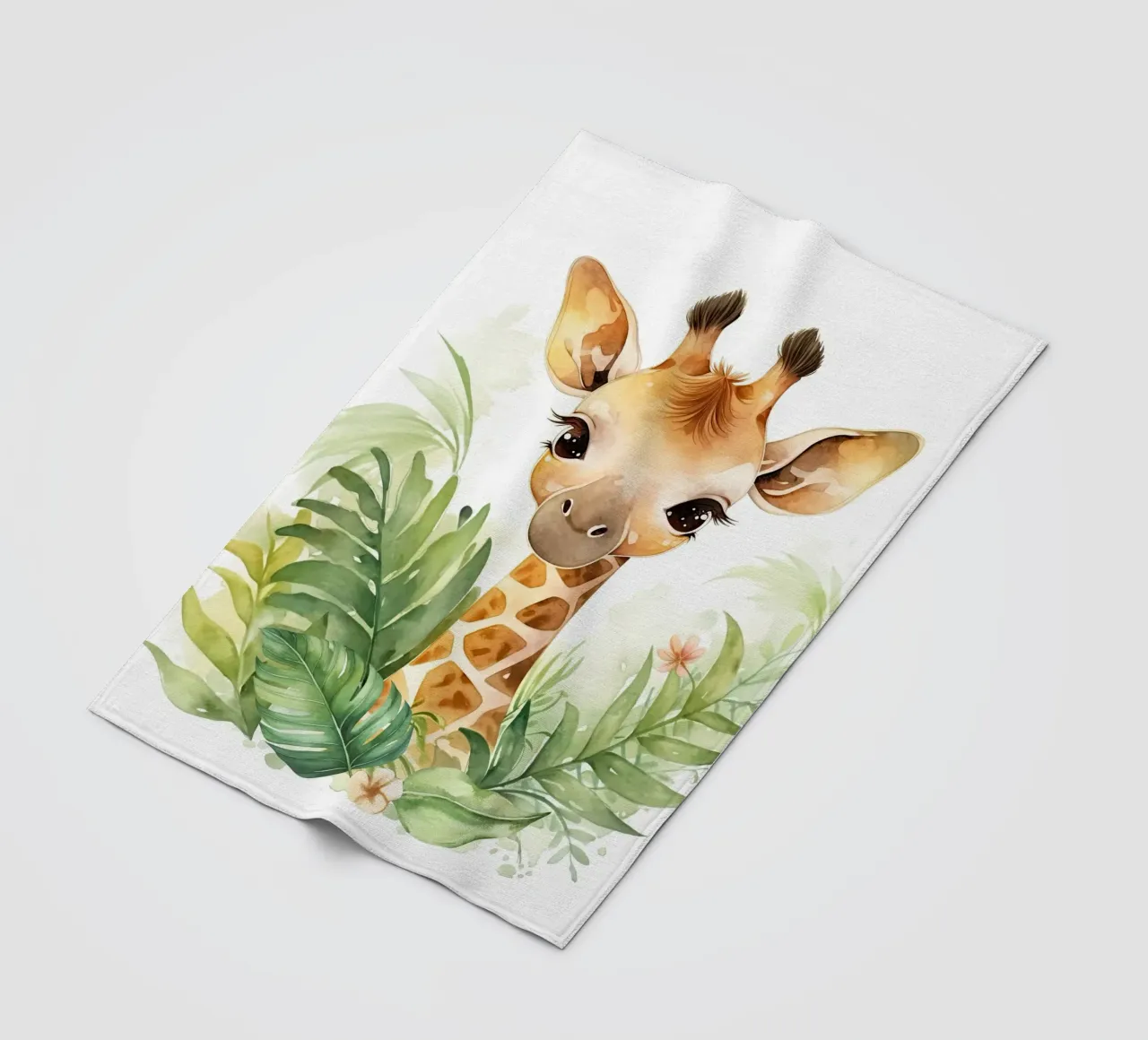 Gentle Jungle Giraffe fleece blanket by vintageshop