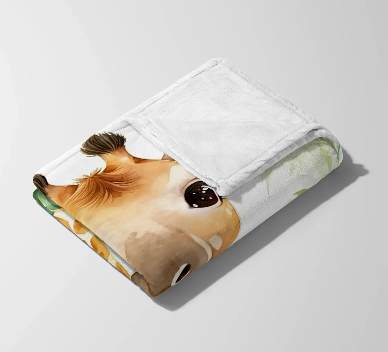 Gentle Jungle Giraffe fleece blanket by vintageshop