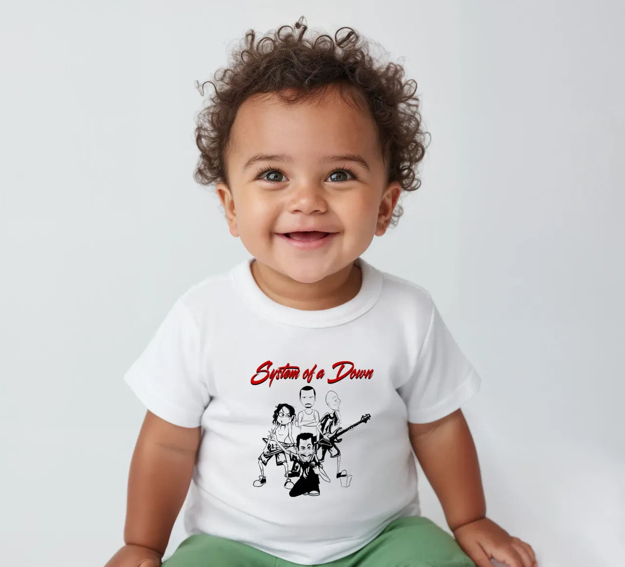Il cartone animato di System of a Down T-SHIRT maglietta neonato da ninetyfourdesign_