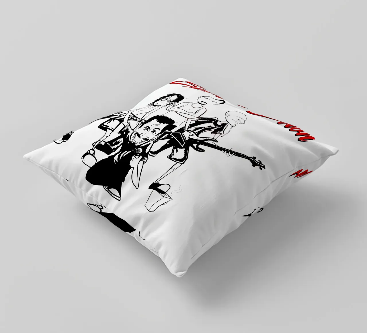 Il cartone animato di System of a Down T-SHIRT cuscino da ninetyfourdesign_