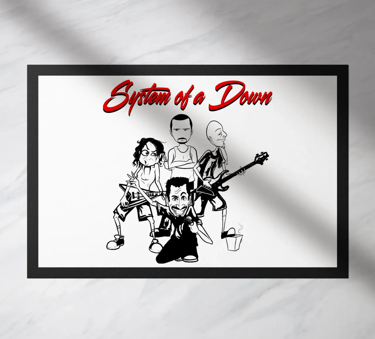 Il cartone animato di System of a Down T-SHIRT zerbino da ninetyfourdesign_