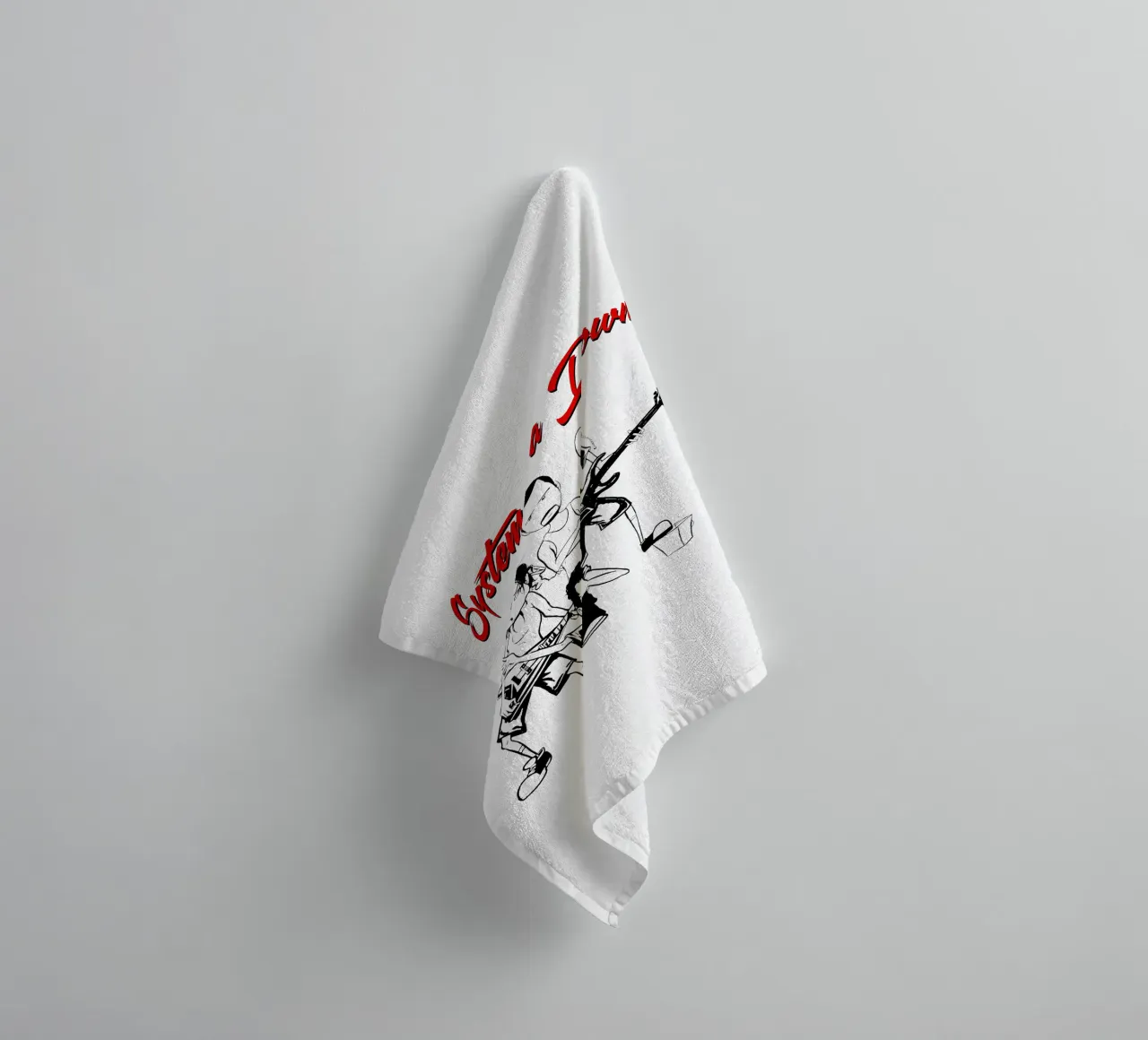 Il cartone animato di System of a Down T-SHIRT asciugamano da bagno da ninetyfourdesign_
