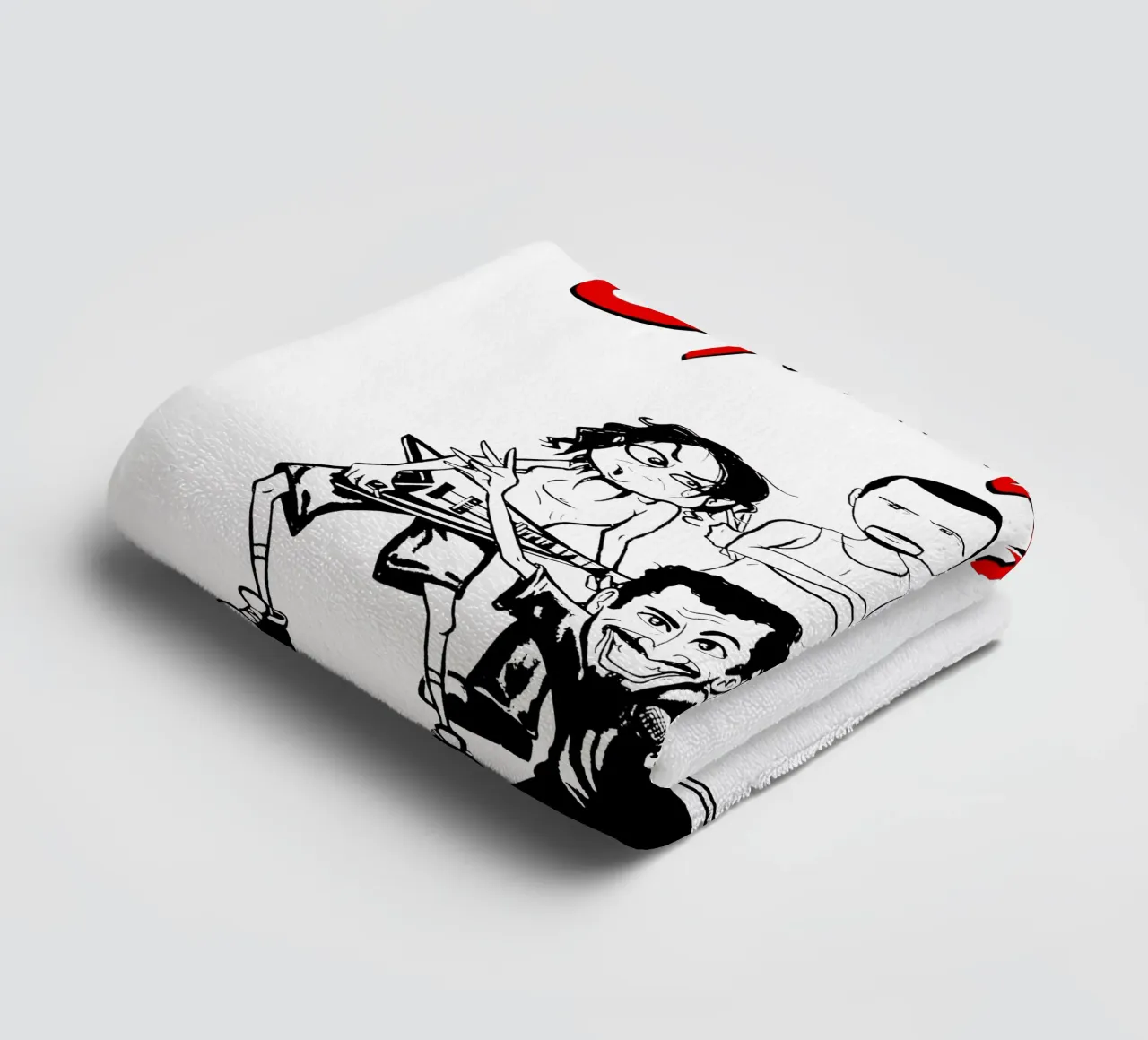 Il cartone animato di System of a Down T-SHIRT asciugamano da bagno da ninetyfourdesign_
