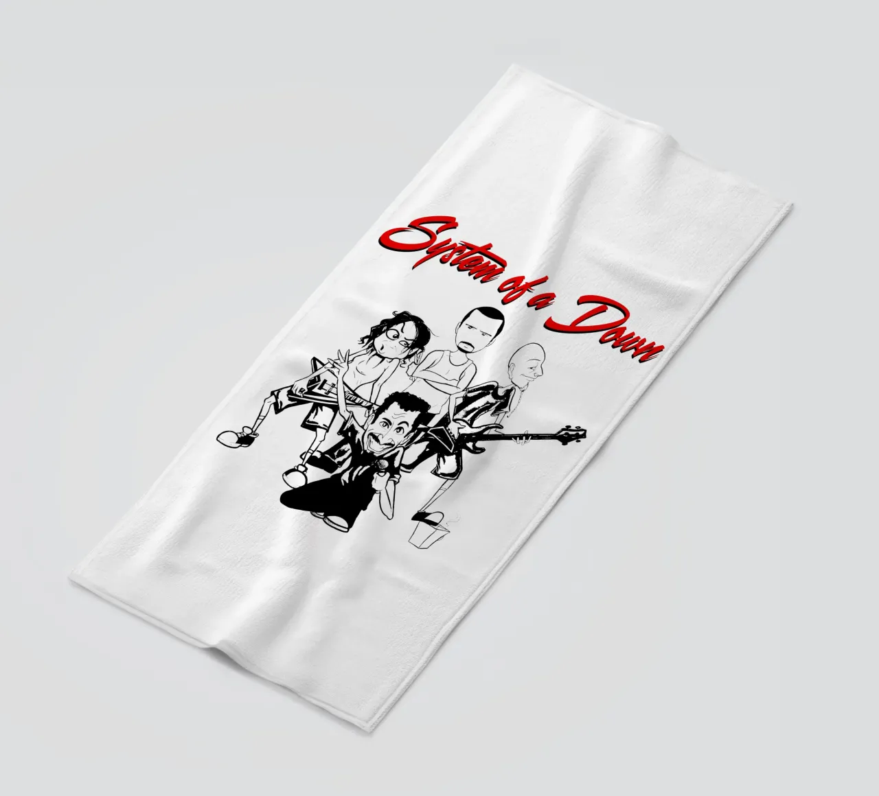 Il cartone animato di System of a Down T-SHIRT telo mare da ninetyfourdesign_