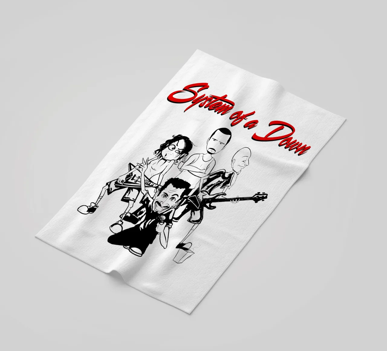 Il cartone animato di System of a Down T-SHIRT telo mare da ninetyfourdesign_