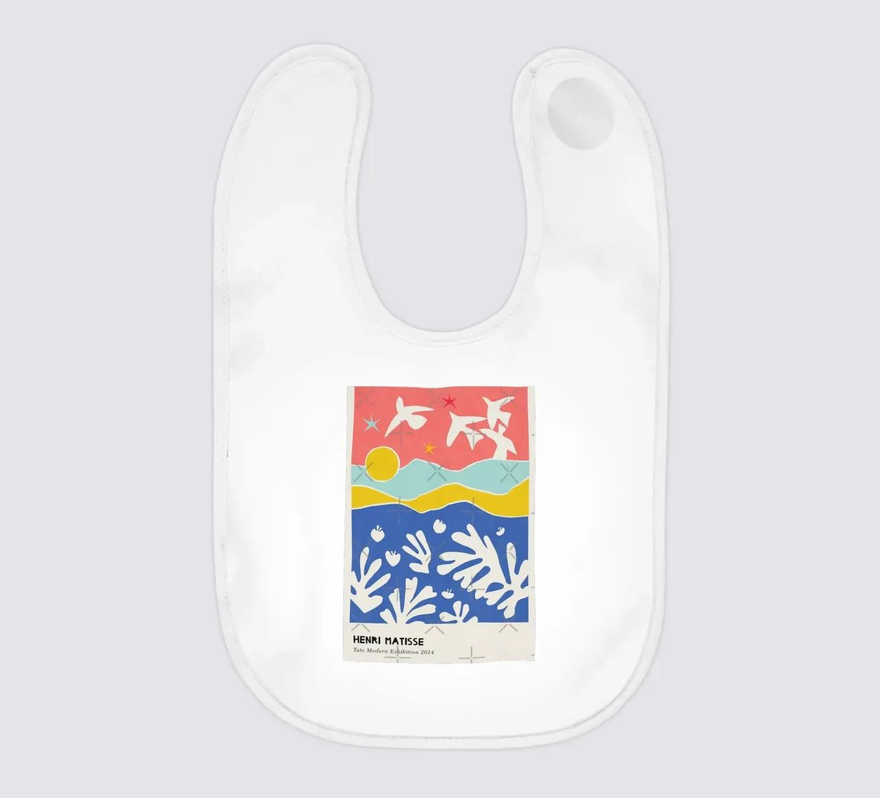 doves flying over the waves during the day baby bib by sazkia art