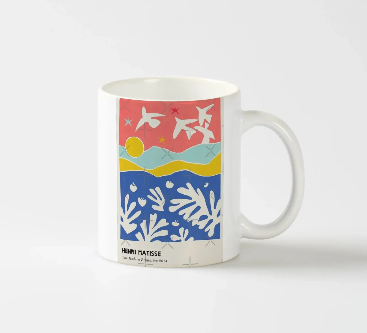 doves flying over the waves during the day ceramic mug by sazkia art