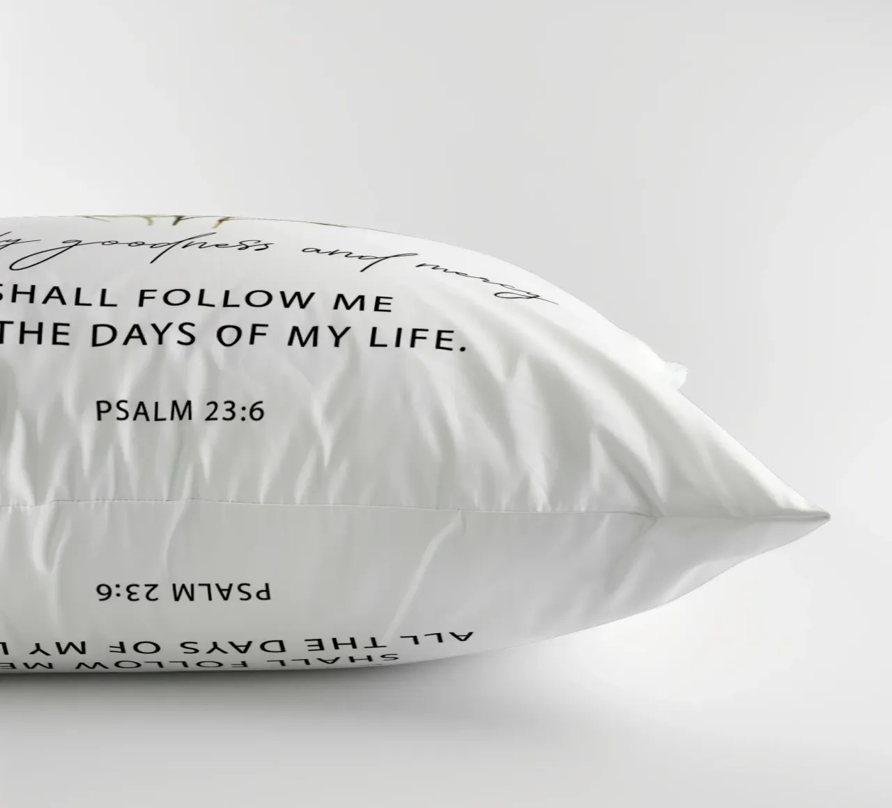 Goodness and Mercy Bloom decorative cushion by vintageshop