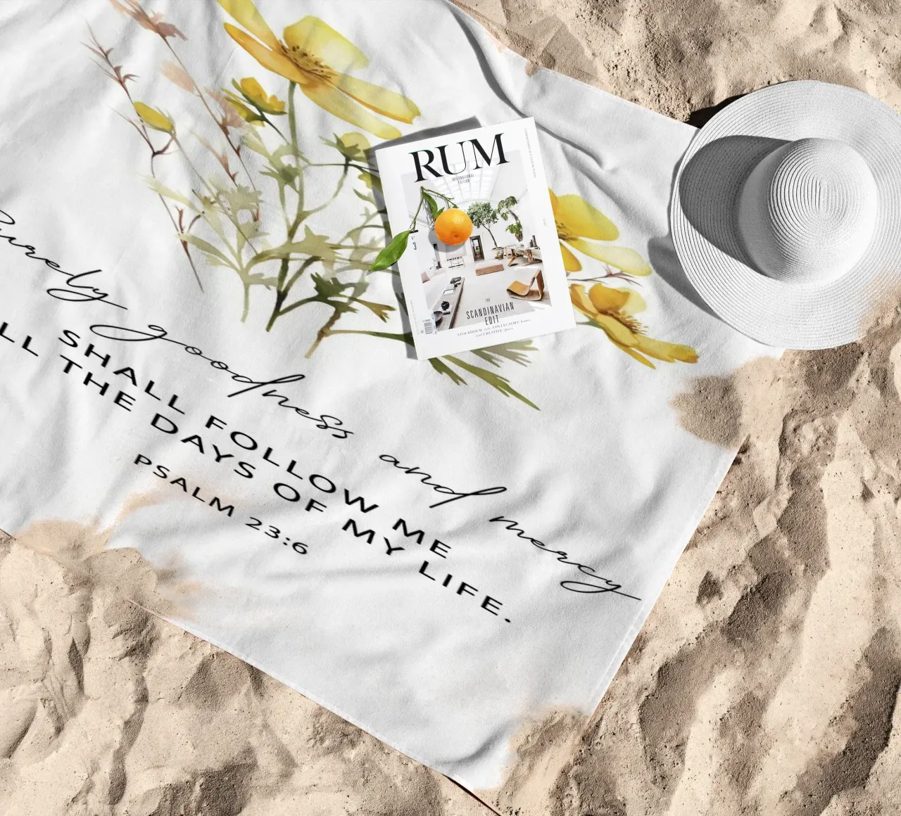 Goodness and Mercy Bloom beach towel by vintageshop