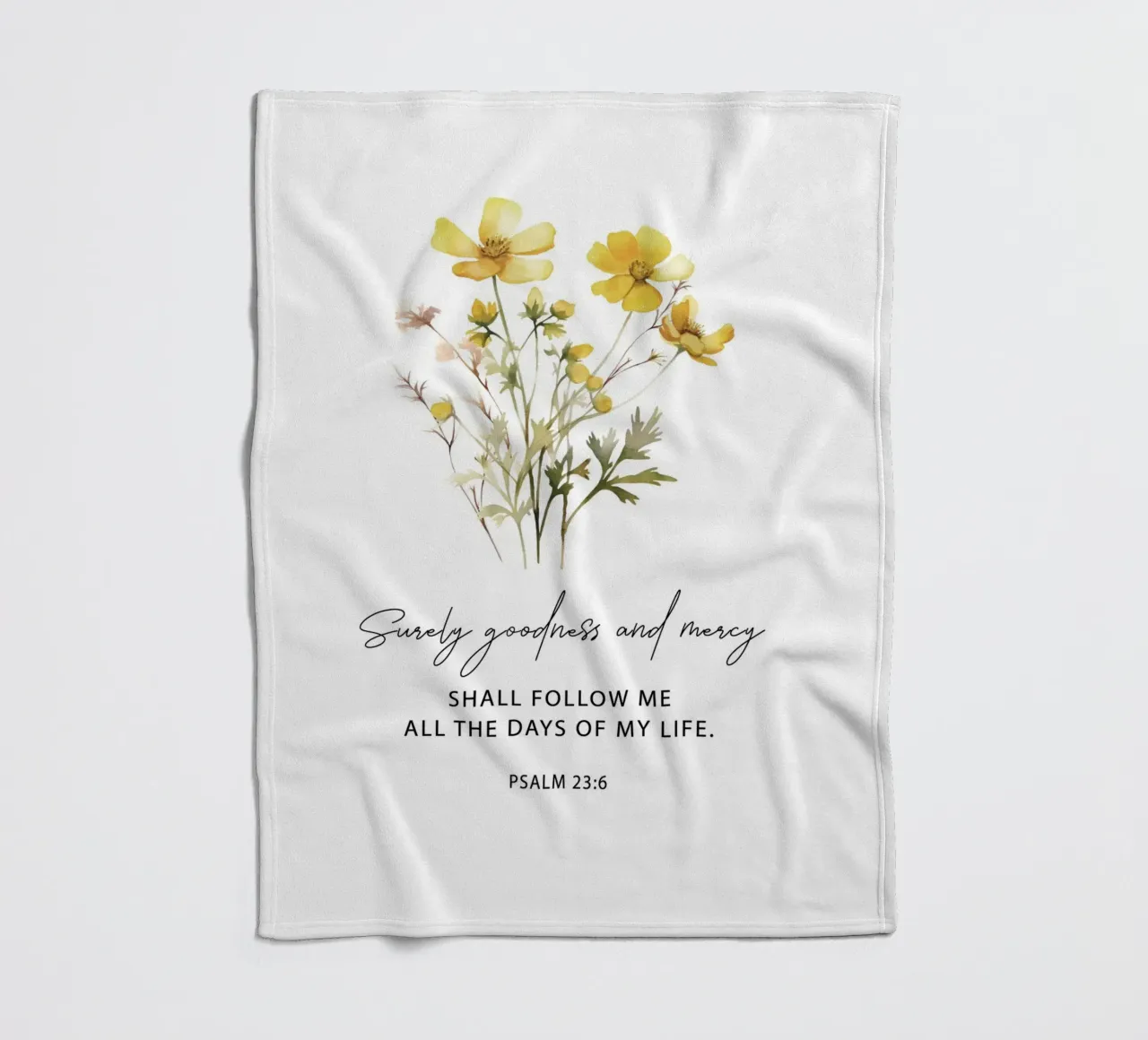 Goodness and Mercy Bloom fleece blanket by vintageshop