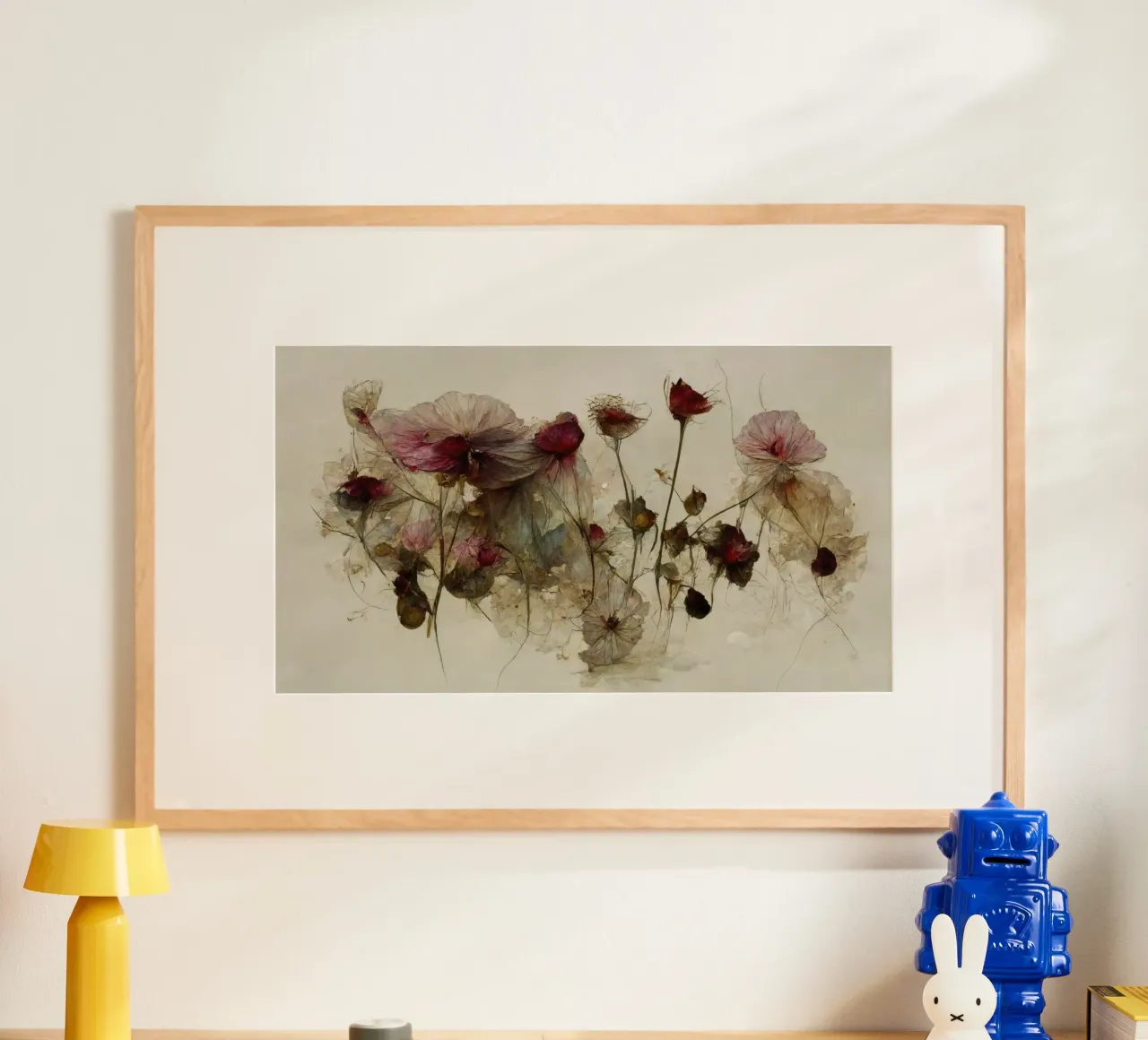 Dry Beauties No 11 poster con telaio in legno da treechild