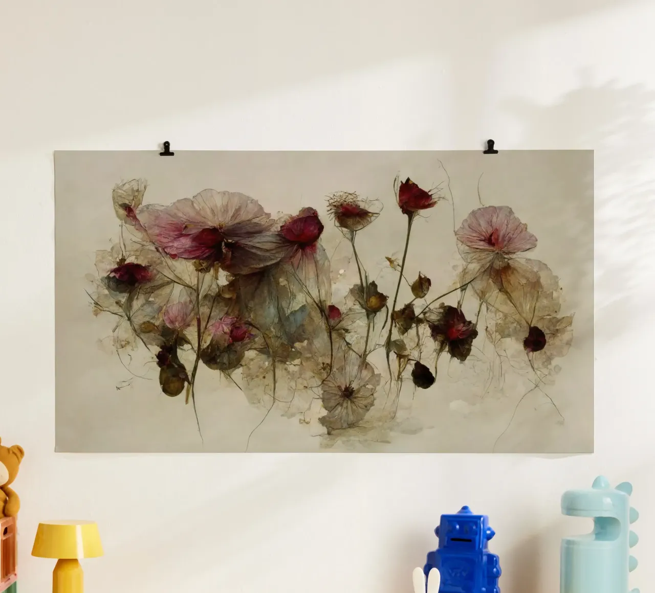 Dry Beauties No 11 poster con telaio in legno da treechild