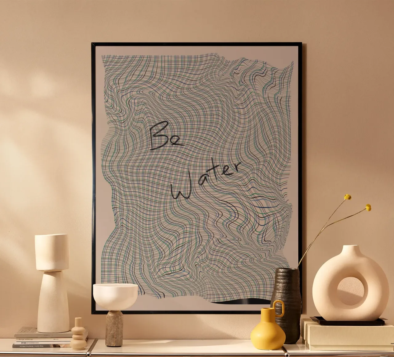 Essere acqua poster con telaio in legno da Little Dean